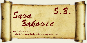 Sava Baković vizit kartica